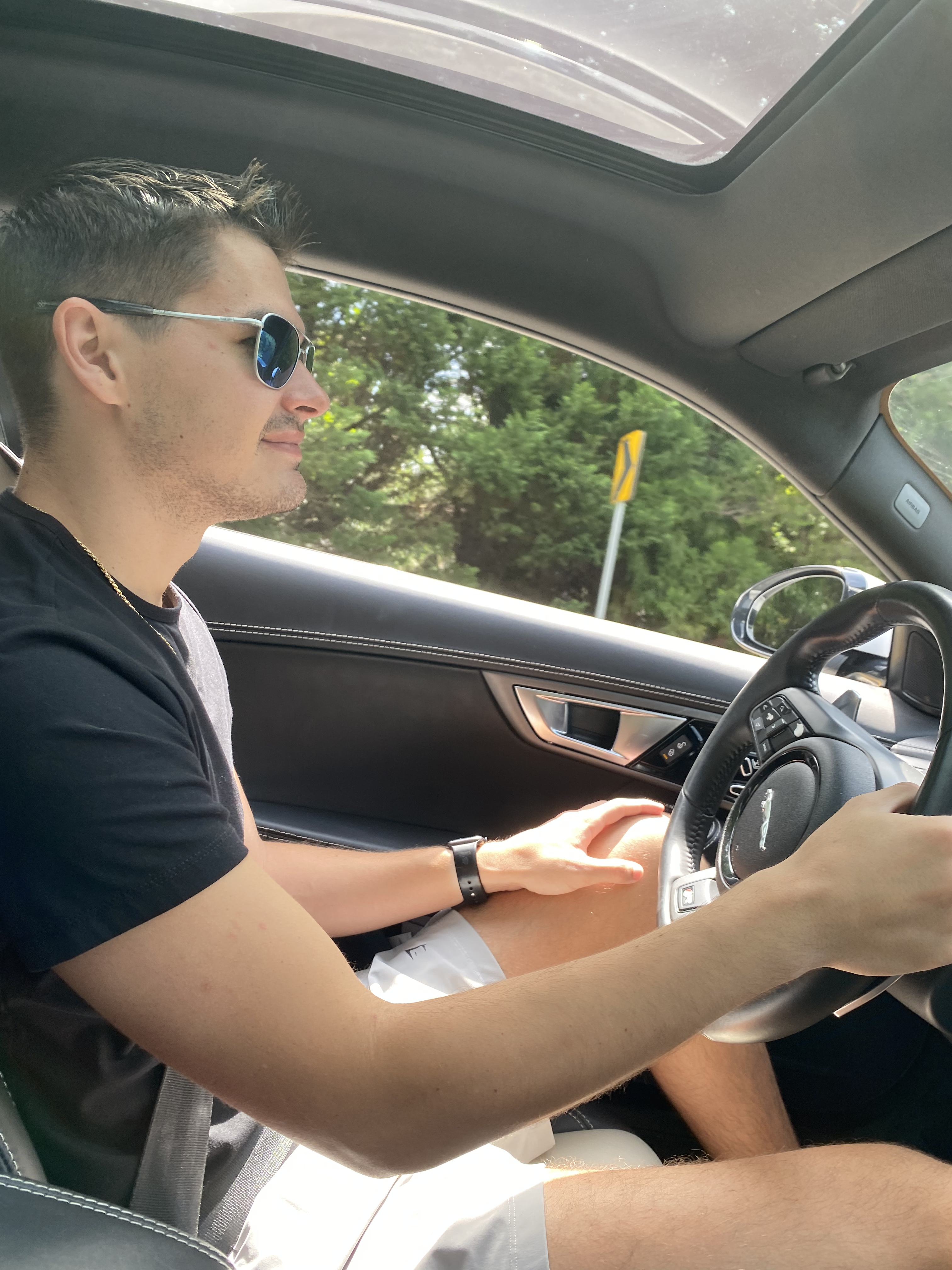 Emmett Deen in his Jaguar F-Type R